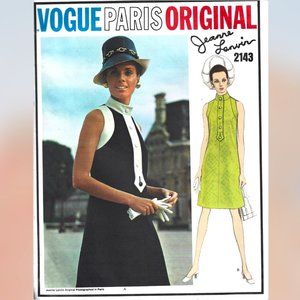 Vintage UNCUT Lanvin 60s Vogue Paris Sewing Pattern 2143 Size 10
